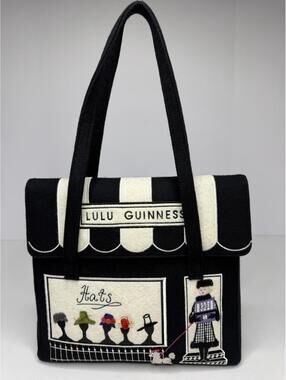 Lulu Guinness Wool Blend HATS Store Front Tote/Purse P65C